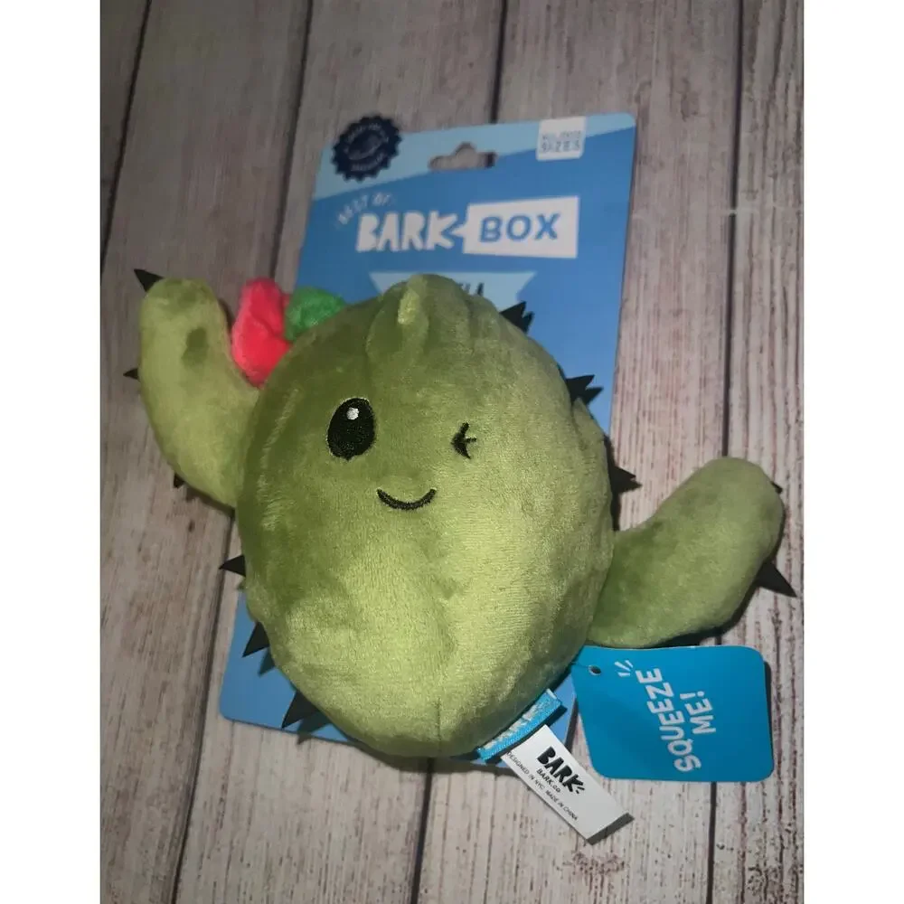 Bark Box Consuela The Cactus Pink Flower Green Plush Rip Reveal All Size Toy NWT